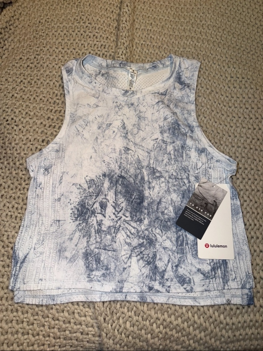 lululemon athletica Women's Blue Tie-Dye Train To Be Tank